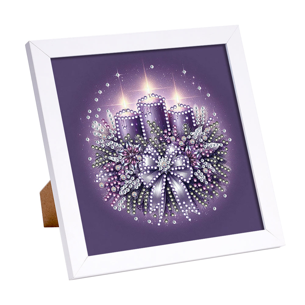 Diamond Painting - Partial Special Shaped - Christmas Candle Bow (18*18CM)