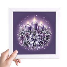 Load image into Gallery viewer, Diamond Painting - Partial Special Shaped - Christmas Candle Bow (18*18CM)
