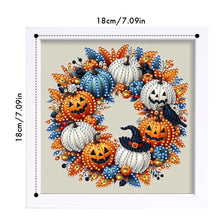Load image into Gallery viewer, Diamond Painting - Partial Special Shaped - Halloween Pumpkin Wreath (18*18CM)
