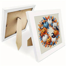 Load image into Gallery viewer, Diamond Painting - Partial Special Shaped - Halloween Pumpkin Wreath (18*18CM)

