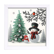 Load image into Gallery viewer, Diamond Painting - Partial Special Shaped - Christmas Snowman (18*18CM)
