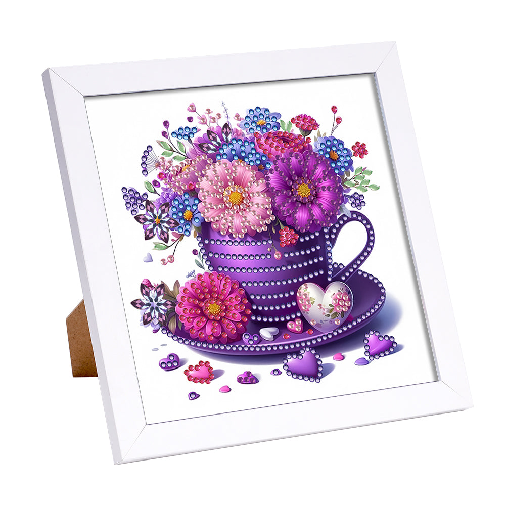 Diamond Painting - Partial Special Shaped - Cup Flower (18*18CM)