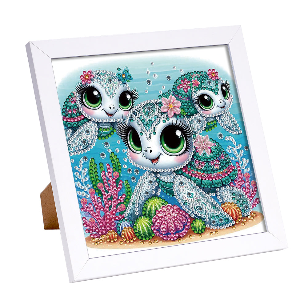 Diamond Painting - Partial Special Shaped - Three Turtles (18*18CM)
