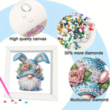 Load image into Gallery viewer, Diamond Painting - Partial Special Shaped - Gnome With Rabbit Ears (18*18CM)
