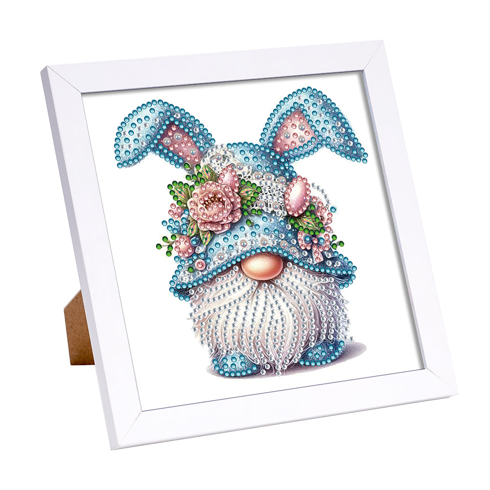Diamond Painting - Partial Special Shaped - Gnome With Rabbit Ears (18*18CM)