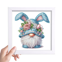 Load image into Gallery viewer, Diamond Painting - Partial Special Shaped - Gnome With Rabbit Ears (18*18CM)
