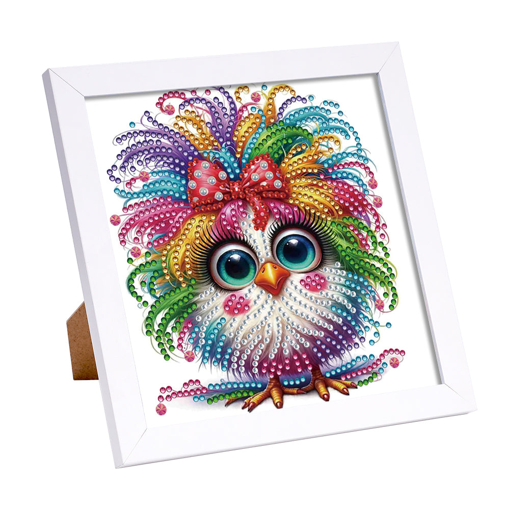 Diamond Painting - Partial Special Shaped - Long-Haired Chicken (18*18CM)