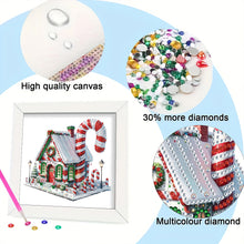 Load image into Gallery viewer, Diamond Painting - Partial Special Shaped - Christmas Candy House (18*18CM)
