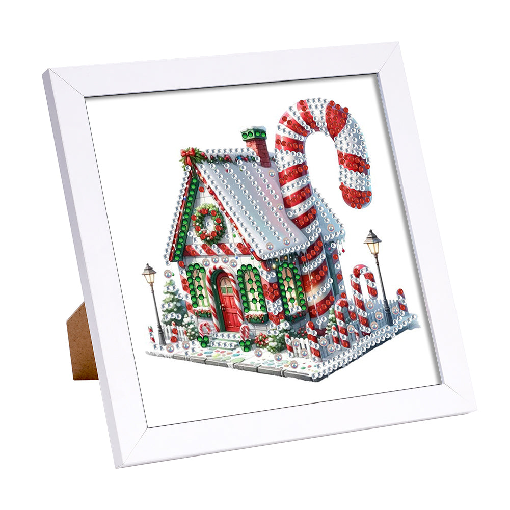 Diamond Painting - Partial Special Shaped - Christmas Candy House (18*18CM)