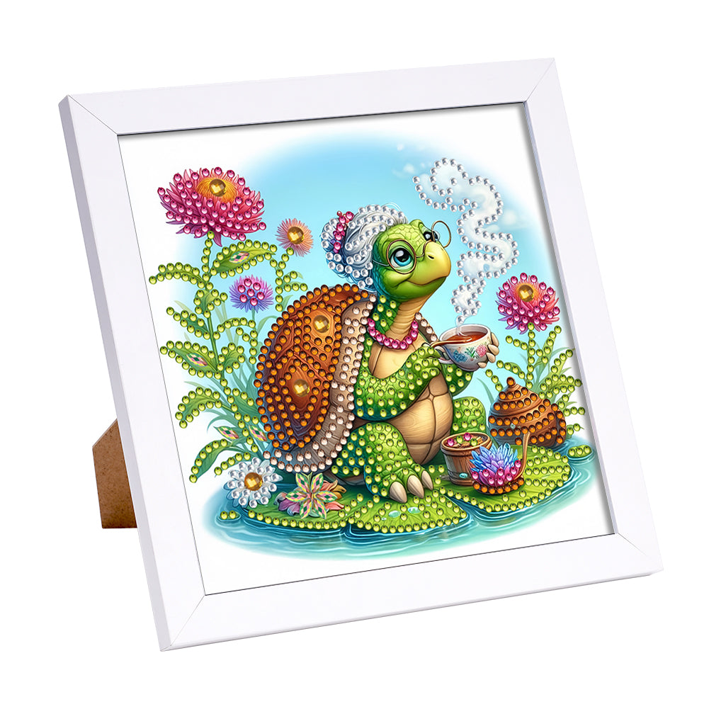 Diamond Painting - Partial Special Shaped - Grandma Turtle (18*18CM)