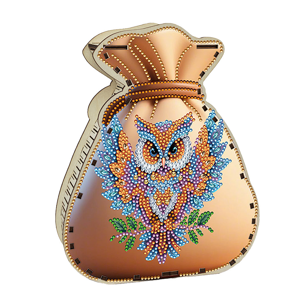 Acrylic Wooden Cat DIY Money Storage Box Diamond Art Decors for Adults Beginners