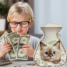Load image into Gallery viewer, Acrylic Wooden Cat DIY Money Storage Box Diamond Art Decors for Adults Beginners
