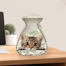 Load image into Gallery viewer, Acrylic Wooden Cat DIY Money Storage Box Diamond Art Decors for Adults Beginners
