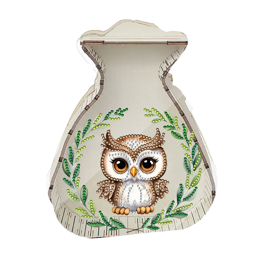 Acrylic Wooden Cat DIY Money Storage Box Diamond Art Decors for Adults Beginners