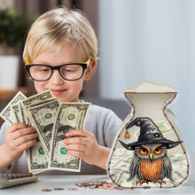 Load image into Gallery viewer, Acrylic Wooden Cat DIY Money Storage Box Diamond Art Decors for Adults Beginners
