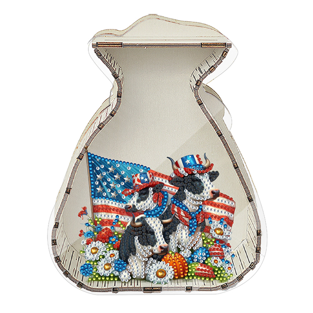 Acrylic Wooden Cat DIY Money Storage Box Diamond Art Decors for Adults Beginners