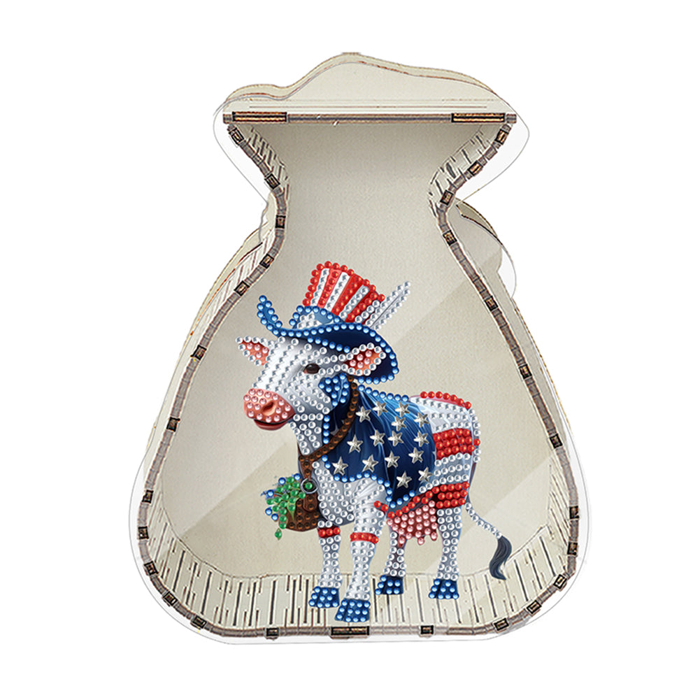 Acrylic Wooden Cat DIY Money Storage Box Diamond Art Decors for Adults Beginners