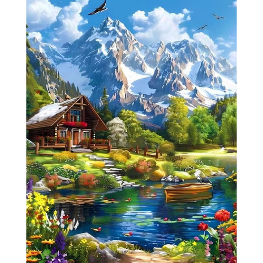 Diamond Painting - Full Round - Landscape House (40*50CM)