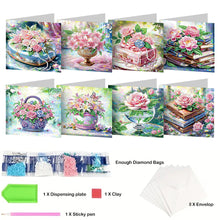 Load image into Gallery viewer, 8pcs Diamond Painting Greeting Cards Handmade Diamond Art Cards for Adults (D)
