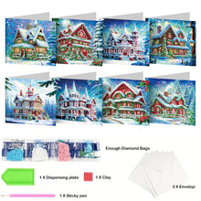Load image into Gallery viewer, 8pcs Diamond Painting Greeting Cards Handmade Diamond Art Cards for Adults (F)

