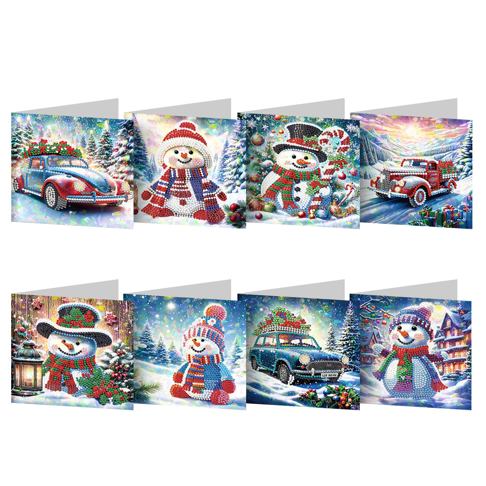 8pcs Diamond Painting Greeting Cards Handmade Diamond Art Cards for Adults (G)