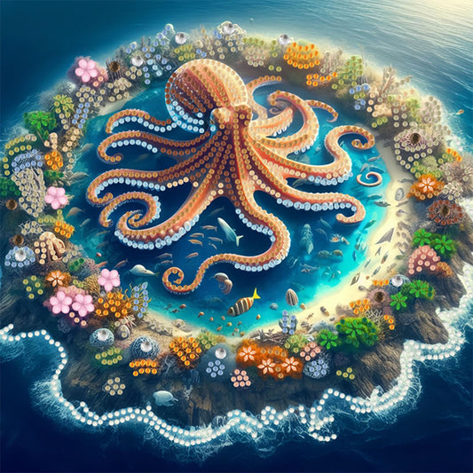 Diamond Painting - Partial Special Shaped - Octopus (30*30CM)