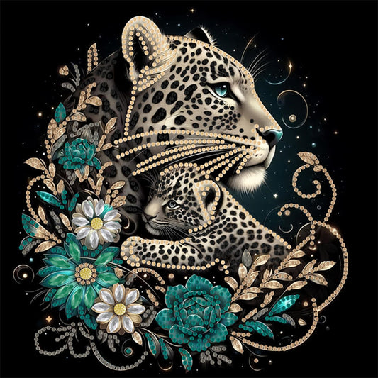 Diamond Painting - Partial Special Shaped - Leopard (30*30CM)