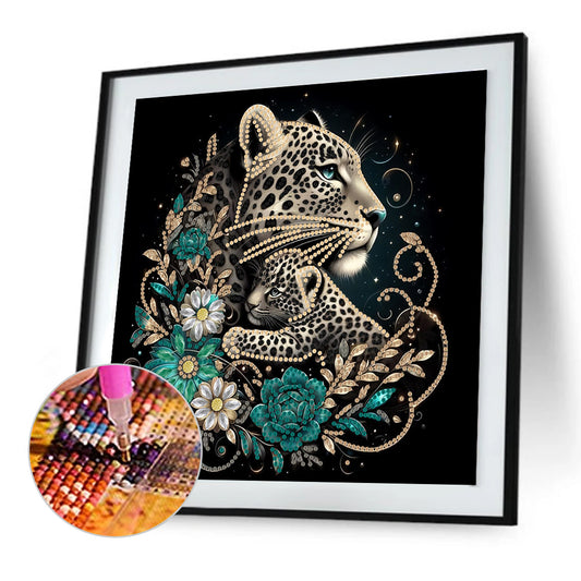 Diamond Painting - Partial Special Shaped - Leopard (30*30CM)