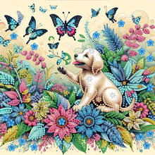 Load image into Gallery viewer, Diamond Painting - Partial Special Shaped - Puppy With Flowers (30*30CM)
