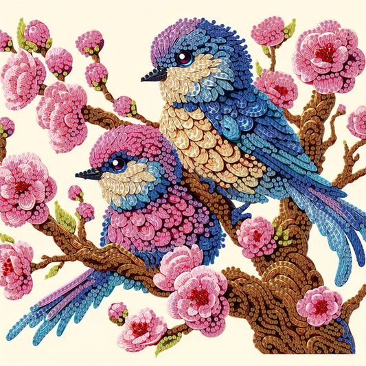 Diamond Painting - Partial Special Shaped - Blue Bird (30*30CM)