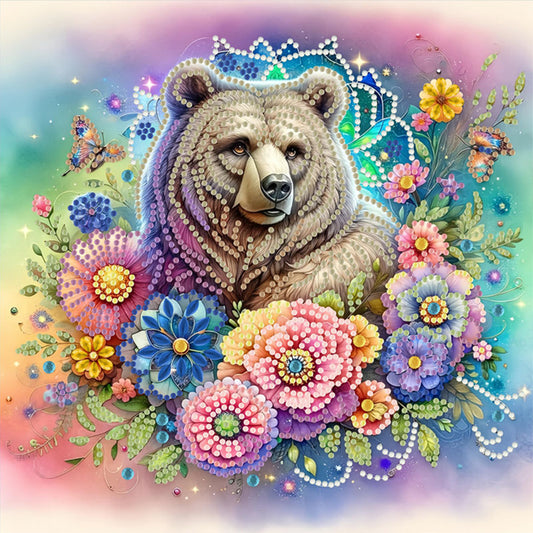 Diamond Painting - Partial Special Shaped - Bear (30*30CM)