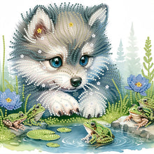 Load image into Gallery viewer, Diamond Painting - Partial Special Shaped - Little Wolf (30*30CM)
