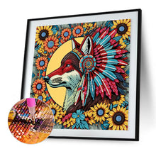 Load image into Gallery viewer, Diamond Painting - Partial Special Shaped - Indian Wolf (30*30CM)
