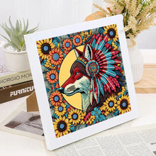 Load image into Gallery viewer, Diamond Painting - Partial Special Shaped - Indian Wolf (30*30CM)
