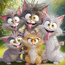 Load image into Gallery viewer, Diamond Painting - Partial Special Shaped - Funny Cat (30*30CM)
