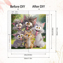Load image into Gallery viewer, Diamond Painting - Partial Special Shaped - Funny Cat (30*30CM)
