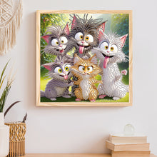 Load image into Gallery viewer, Diamond Painting - Partial Special Shaped - Funny Cat (30*30CM)

