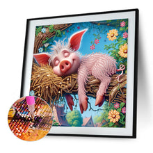 Load image into Gallery viewer, Diamond Painting - Partial Special Shaped - Funny Pink Pig (30*30CM)
