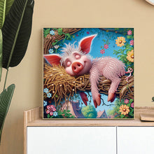 Load image into Gallery viewer, Diamond Painting - Partial Special Shaped - Funny Pink Pig (30*30CM)
