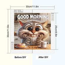Load image into Gallery viewer, Diamond Painting - Partial Special Shaped - Funny Cat (30*30CM)
