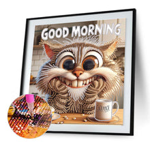 Load image into Gallery viewer, Diamond Painting - Partial Special Shaped - Funny Cat (30*30CM)
