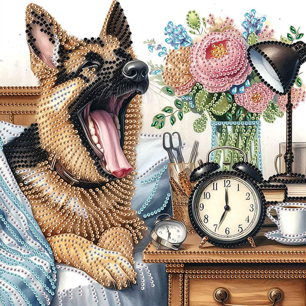 Diamond Painting - Partial Special Shaped - Funny Dog (30*30CM)