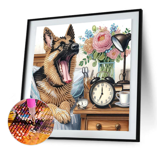 Diamond Painting - Partial Special Shaped - Funny Dog (30*30CM)