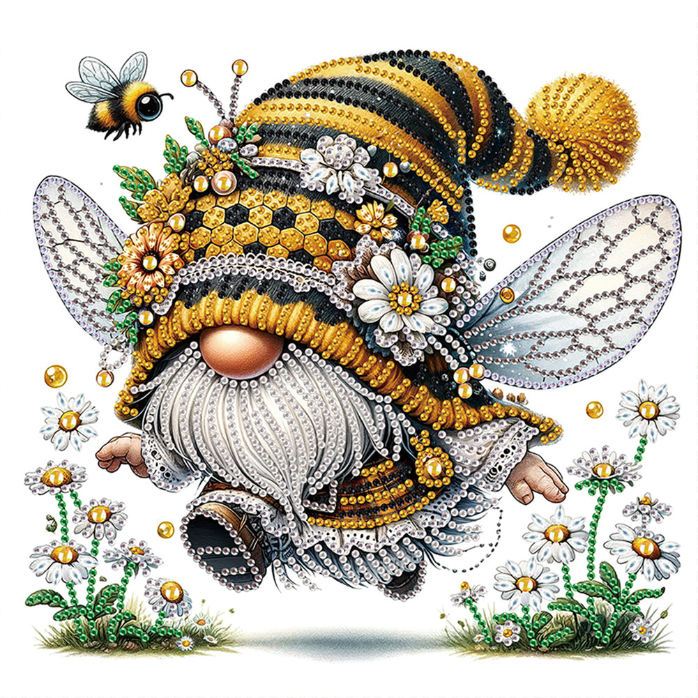 Diamond Painting - Partial Special Shaped - Bee Gnome (30*30CM)