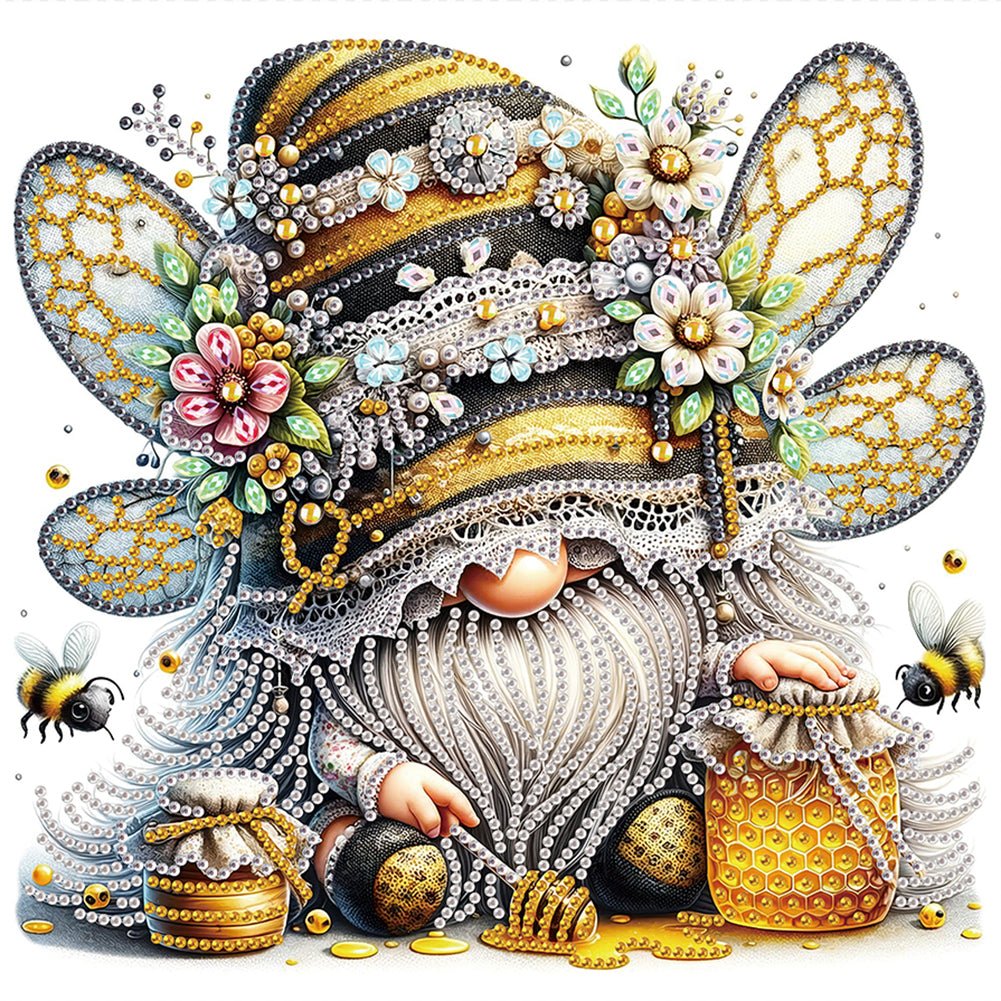 Diamond Painting - Partial Special Shaped - Bee Gnome (30*30CM)