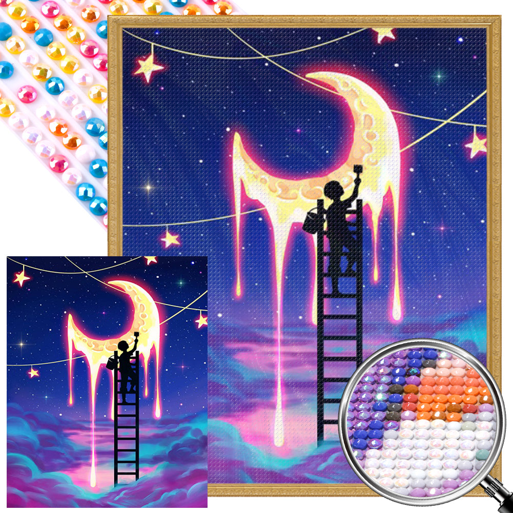 AB Diamond Painting - Full Round - Man Who Draws The Starry Sky (40*50CM)