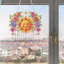 Load image into Gallery viewer, Sun and Flowers 2D Flat DIY Diamond Art Pendant Window Hanging Art for Home
