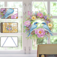 Load image into Gallery viewer, Flowers Birds 2D Flat DIY Diamond Art Pendant Window Hanging Art for Home Decor
