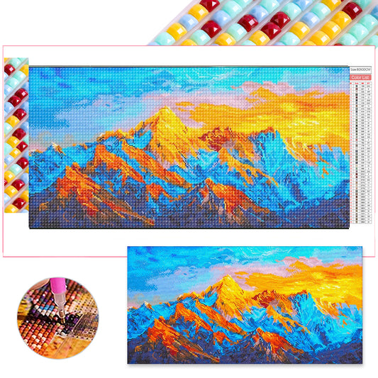 Diamond Painting - Full Square - Sunshine Golden Mountain (80*40CM)