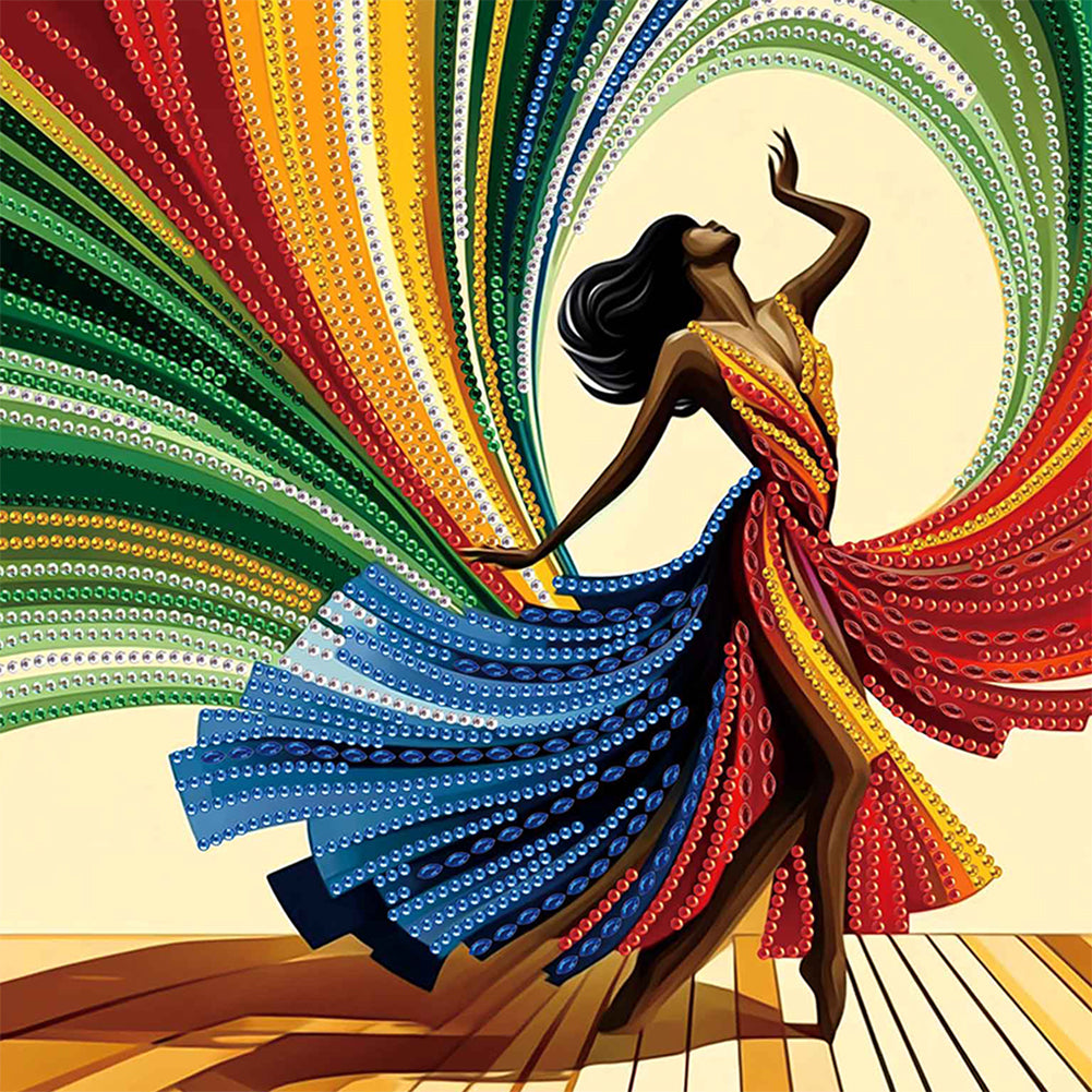 Diamond Painting - Partial Special Shaped - Elegant Dancing Beauty (30*30CM)